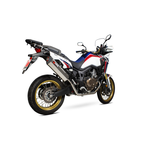 Scorpion Exhaust Honda CRF1000 L 2015 - 2017 Serket Parallel Full System Brushed Stainless Steel Sleeve